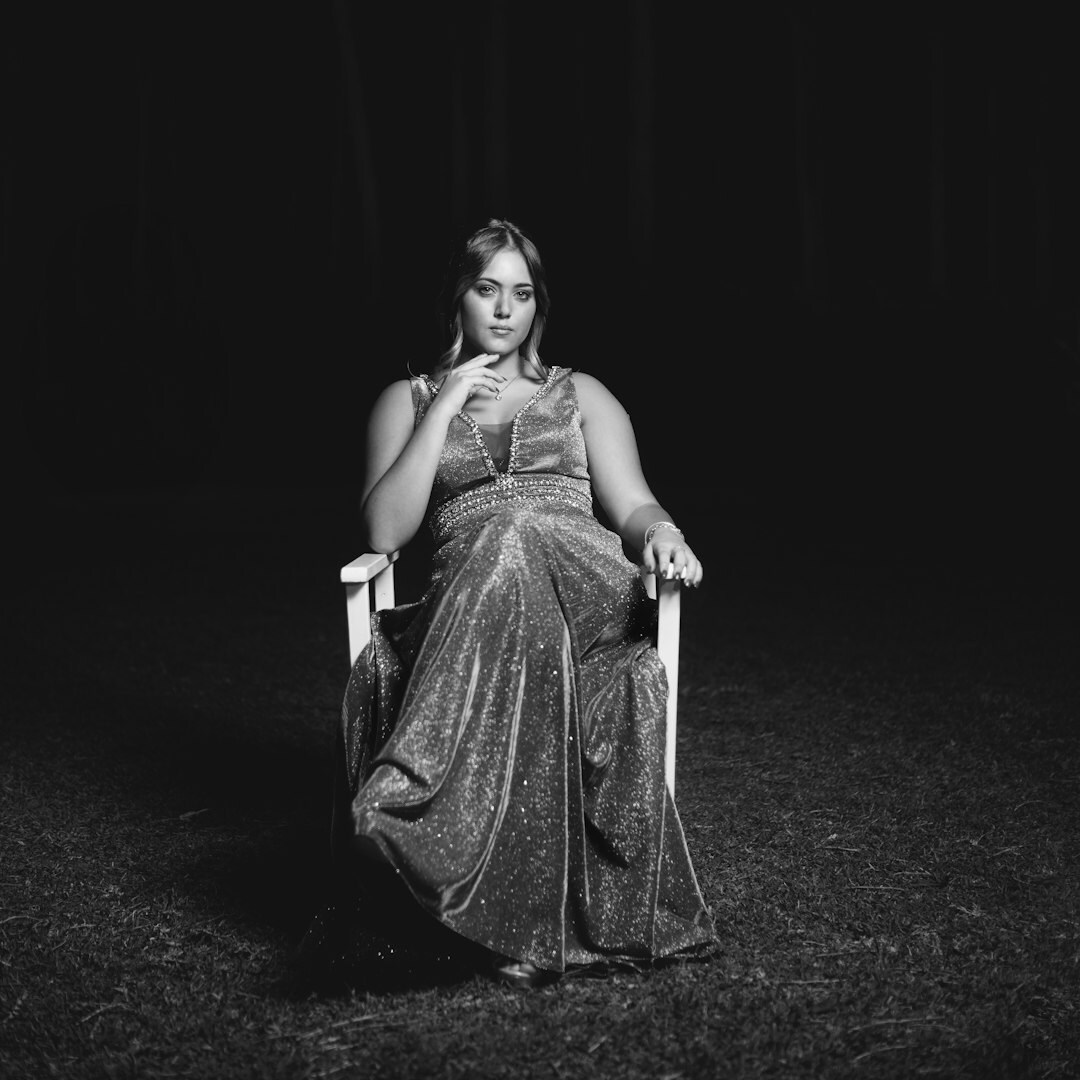 Elegant woman in sophisticated evening attire portrait